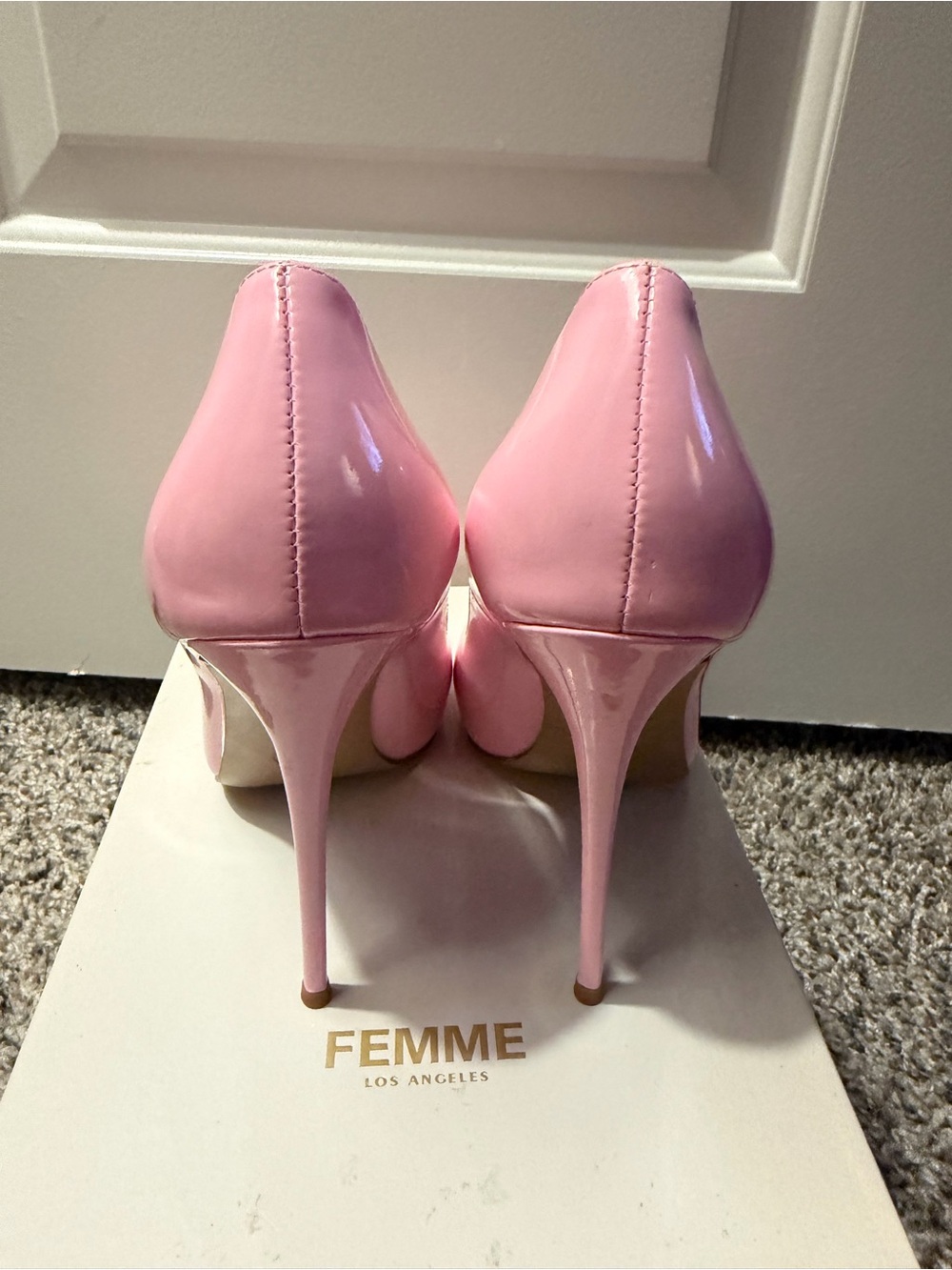 Classic Pink Patent Pointed-Toe Pumps - Picture 5 of 14